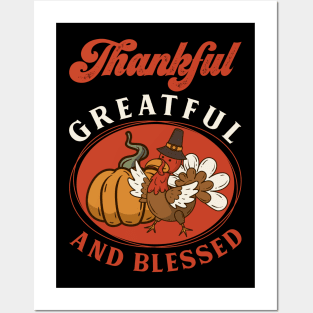 Grateful thankful blessed Posters and Art